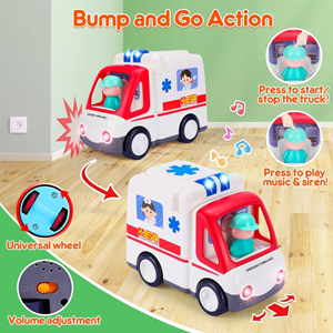 اسباب بازی ماشین آمبولانس موزیکال هولی تویز Hola Toys مدل E8997 _اسباب بازی نوزادی